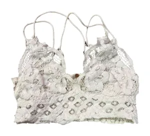 Free People Adella White Lace Crochet Bralette Crop Top Boho‎ Festival S thumbnail 1