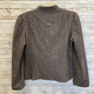 Vintage Peabody House Womens 13/14 Blazer Herringbone Brown Wool‎ Blend Lined thumbnail 4