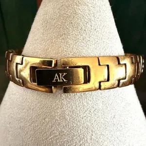 Anne Klein AK Gold Tone Watch Mother of Pearl Dial Crystal Accents Water Resist thumbnail 9