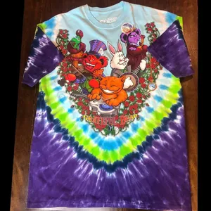 Unisex GRATEFUL DEAD Alice In Wonderland Tie Dye Short Sleeve T-Shirt Sz 2XL NWT thumbnail 5