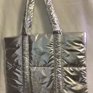 Bath & body Works Silver metallic Tote Bag thumbnail 2