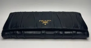 Prada Nappa Gaufre Leather Continental Wallet - Black - Preowned thumbnail 7
