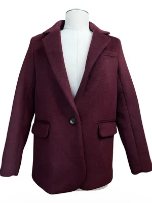 Abercrombie Wool Blend Blazer Jacket in Burgundy Size Small Officewear Preppy thumbnail 2