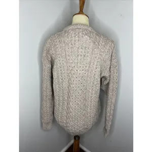 New‎ Womens Aran Craft Merino Aran Crewneck Sweater in Wicker Small thumbnail 3