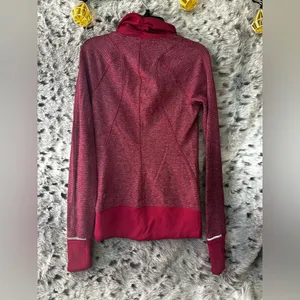 75. Lululemon runderful sz 4 1/2 zip mini check pique bordeaux drama heather thumbnail 5