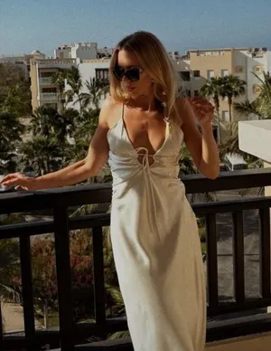 Zara dress midi maxi ivory satin tied slip evening summer wedding party thumbnail 1