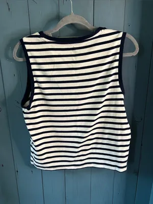 Gap Modern Tank Top Striped Sleeveless - Navy/White | Women’s Size XL thumbnail 4