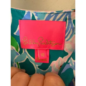 Lilly Pulitzer Floral Maxi Dress Teal Pink Tropical Empire Waist Sleeveless 10 thumbnail 4