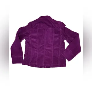 Charter Club Corduroy Jacket Womens Medium Burgundy Button‎ Up Pockets Slim Fit thumbnail 6