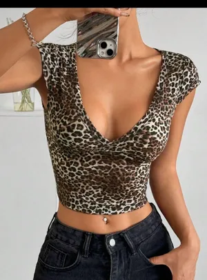 SheIn Cheetah Print Top thumbnail 3