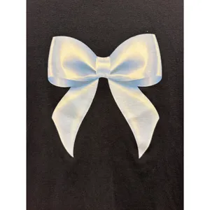 Edikted Navy Blue Baby Tee Blue Bow Graphic Short Sleeve Crop Top Small thumbnail 2
