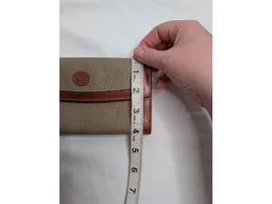 Dooney & Bourke Vintage Pebbled Leather Wallet Brown & Taupe Snap Kiss Lock thumbnail 2