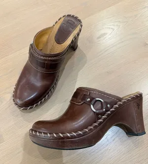 Frye Charlotte Brown Leather Mules - size 6 thumbnail 1