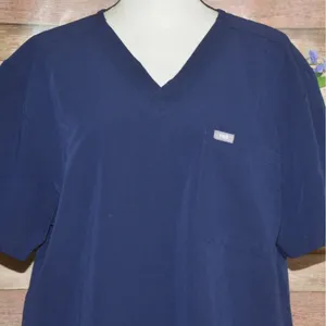 FIGS Ladies Technical Blue V-Neck Short Sleeve Scrubs Shirt Top Size XL Workwear thumbnail 2