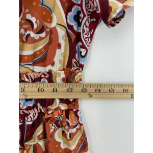 Anthropologie Somerset Maxi Dress S Retro Paisley Floral 100% Cotton Smocked thumbnail 8