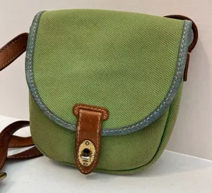 Fossil Austin Flap Bag Messenger Green Leather Adjustable Crossbody thumbnail 1