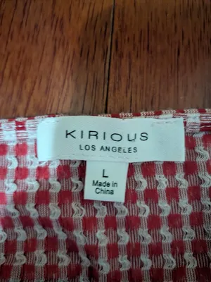 Kirious Red Gingham Lace Button Cami Top Size L Size L thumbnail 5