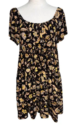 Old Navy Tiered Swing Mini Dress Women M Floral Boho-Chic Cottage Peasant‎ thumbnail 1