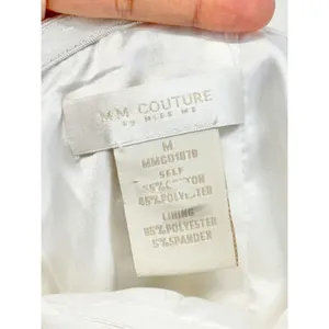 MM Couture by Miss Me White One Shoulder Burnout Polka Dot Mini‎ Dress Size M thumbnail 9