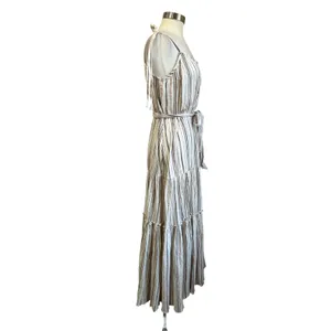 Veronica Beard‎ Michi Metallic Stripe Maxi Dress Elegant Occasion Size Large thumbnail 4