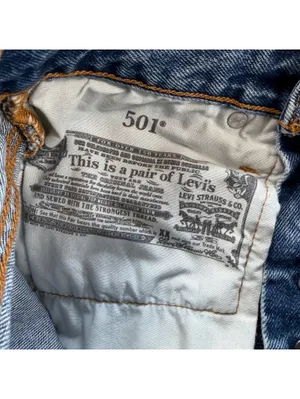 Levi’s Premium 501 Women’s W24 Blue Denim High Rise Distressed Cutoff Shorts thumbnail 8