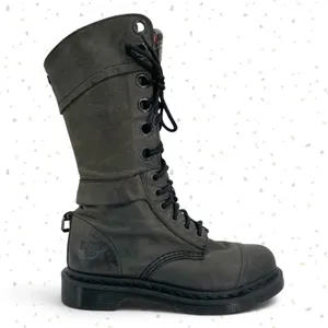 Dr. Martens Triumph Boots Leather Pirate Style Fold Down Tartan Plaid Lining 7 thumbnail 5