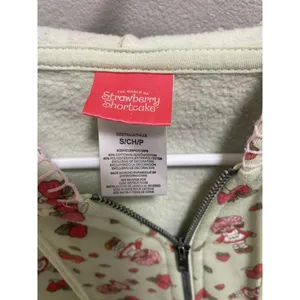 Strawberry Shortcake Women Sz S Green Pastel Hoodie Zip Up thumbnail 2