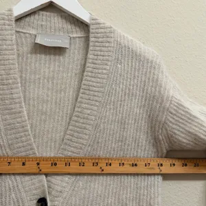 Everlane The Oversized Alpaca‎ Cardigan Oatmeal Cream/Gray Knit XXS Cozy Soft thumbnail 12