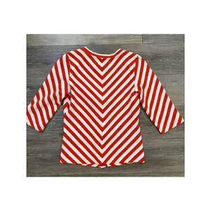 Maeve Anthropologie Chevron Stripe Zip Front Top Red White Womens S thumbnail 3