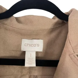 Chico's Women's‎ Size 1 Small Tan Fringe Western Boho Side Zip Vest thumbnail 5
