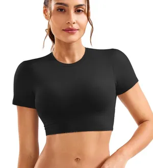 NWOT Short Sleeve Double Lined Crop‎ Top - Sz Small thumbnail 1