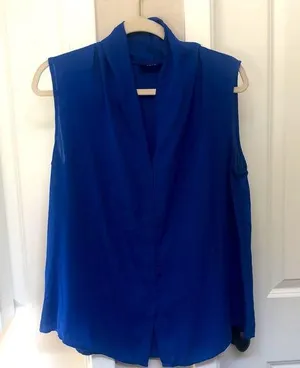 Apt 9 XL royal blue sleevles Blouse thumbnail 1