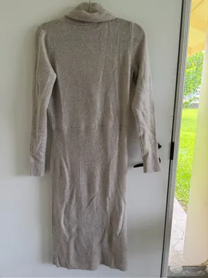 Ann Taylor cashmere Shawl Collar Wrap Sweater Dress NEW NWT fall luxury soft thumbnail 3