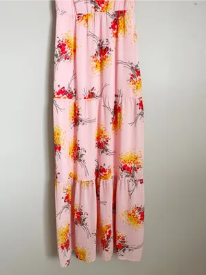 J. CREW | Pastel Pink Floral Spaghetti-Strap Maxi Dress Sz 00 thumbnail 6