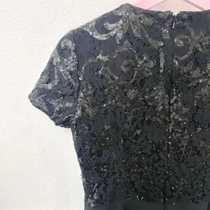 Brooks Brothers Black Short Sleeve Cocktail Sequins Dress 2 Elegant Timeless thumbnail 8