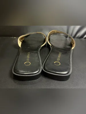 Journee Black Laser-Cut Slide Sandals thumbnail 4