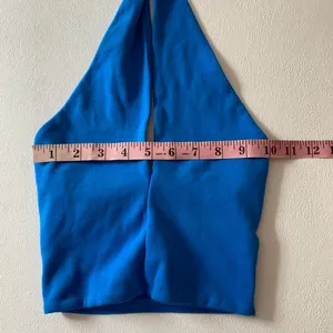 Zara Blue Halter Top Size Small Plunge Neck Y2K Going Out Top thumbnail 5