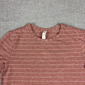 Lululemon Athletica T-Shirt Womens 2 Red Striped Crew Neck Short Sleeve Top thumbnail 4