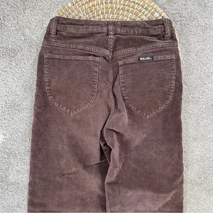 Rolla’s Women’s Original High Rise Straight Leg Corduroy Pants in Dark Brown 26 thumbnail 8