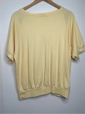 Vintage 80s 90s Blair Top Pastel Yellow Balloons Sz XL Cottagecore Whimsical thumbnail 3