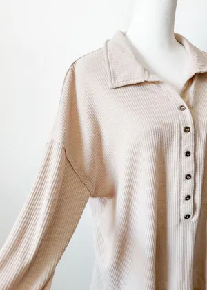 Fashion Brand Long Sleeve Quarter Button Up thumbnail 3