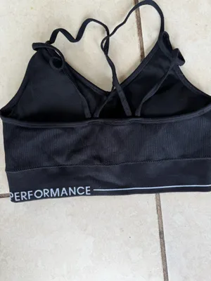 Calvin Klein Black Seamless Ribbed V-Neck Logo Bralette thumbnail 2