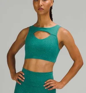 Lululemon Everlux Cut-Out Train Bra *Medium Support, Crunch Teal Lagoon- Size 6 thumbnail 1
