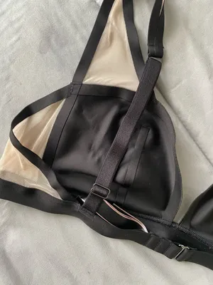 Victoria's Secret NWOT Bralette Plunge Black & Beige Mesh Size LARGE thumbnail 8