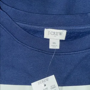 NWT J.CREW Striped button-shoulder crewneck pullover thumbnail 5