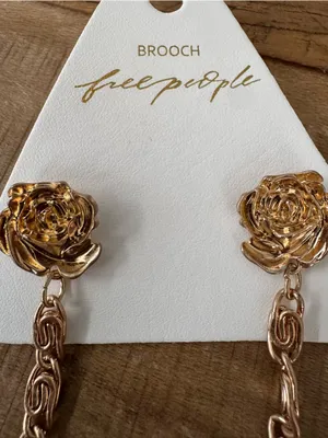 NEW Free People Gold Chancellor Star Pin Brooch Rose thumbnail 6