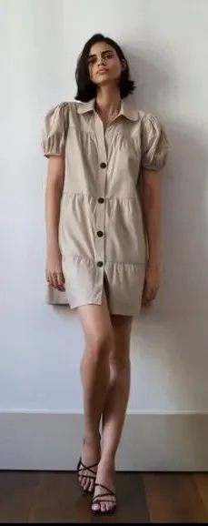 Zara voluminous mini dress size extra small thumbnail 1