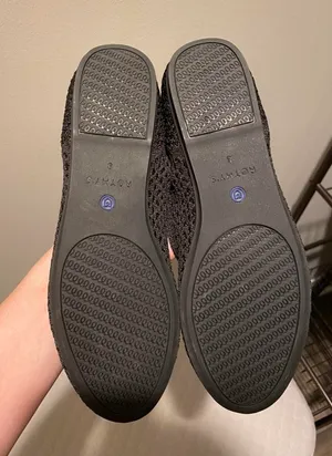 Rothy's Black Flats Size 8 Honeycomb NWOT thumbnail 2