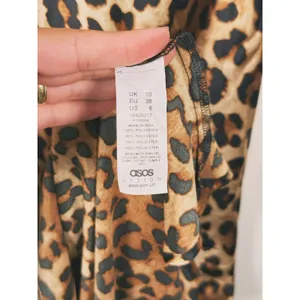 Y2K ASOS Womens Leopard Print Maxi Dress Size 6 Brown Glam Party Night Out thumbnail 10