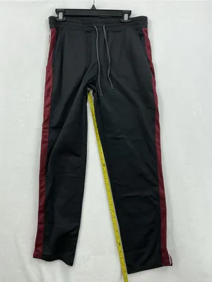 Free People Black Track Joggers with Burgundy Side Stripe 114 thumbnail 4